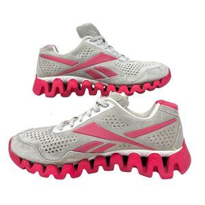 Reebok Womens 7 ZigTech Zig Pulse Running Shoes Gray Pink 1-V50675 Sneakers